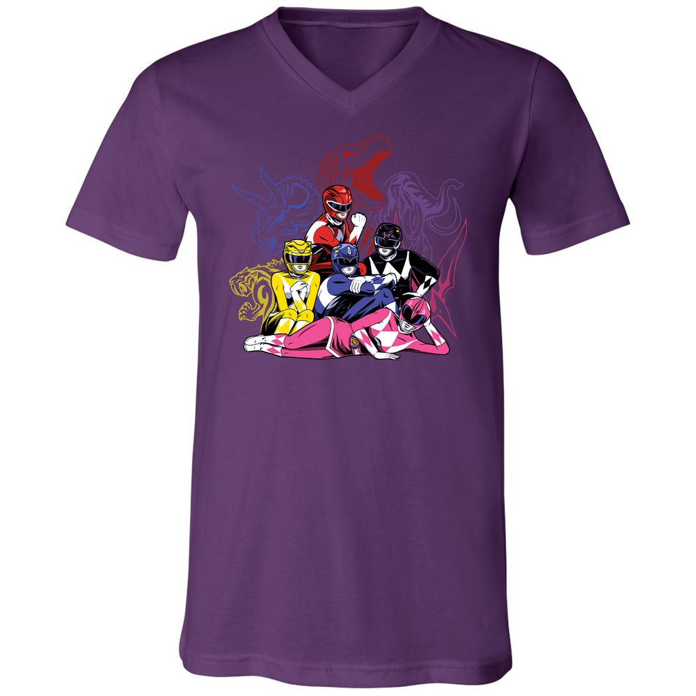 Unisex V-Neck T-Shirt - QYUWJPCK - Team Purple - 9
