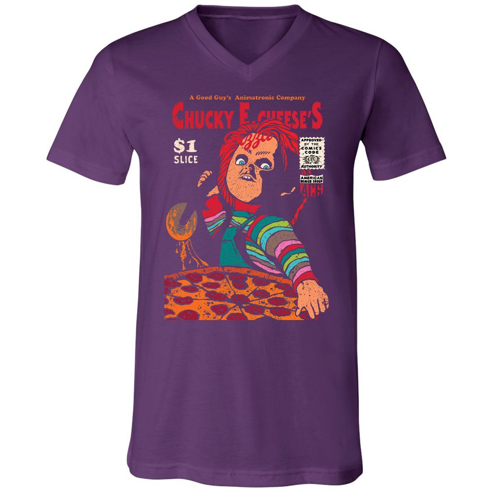 Unisex V-Neck T-Shirt - ZA5TBDM3 - Team Purple - 9