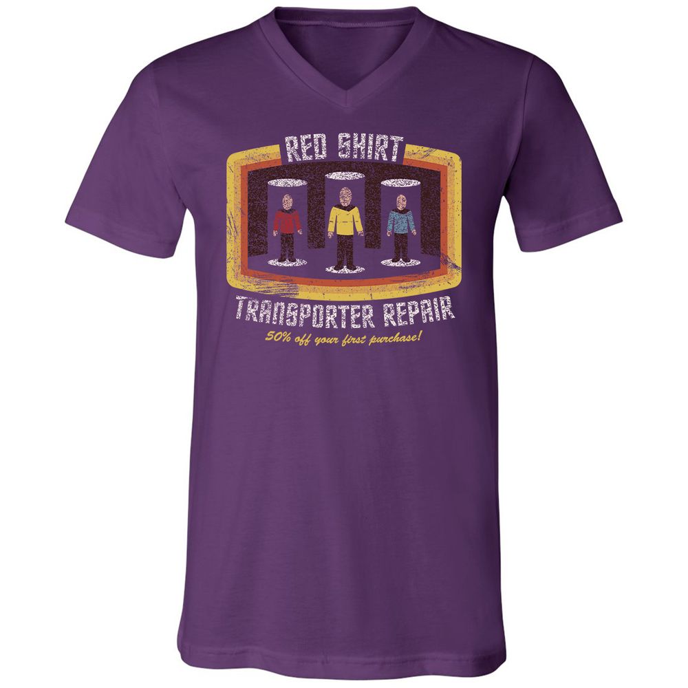 Unisex V-Neck T-Shirt - RNLZ6SKF - Team Purple - 9
