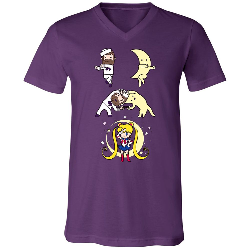 Unisex V-Neck T-Shirt - 495YZQVL - Team Purple - 9