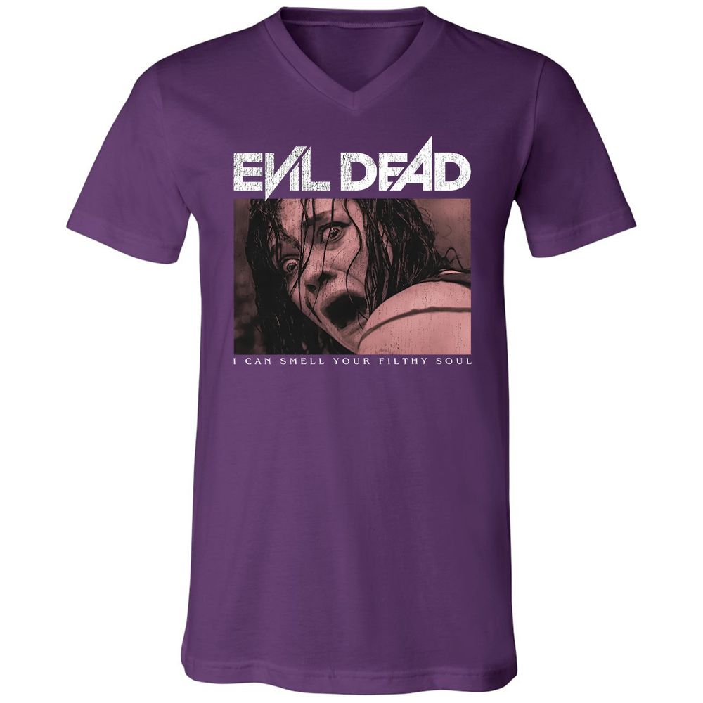Unisex V-Neck T-Shirt - Black - Team Purple - 9