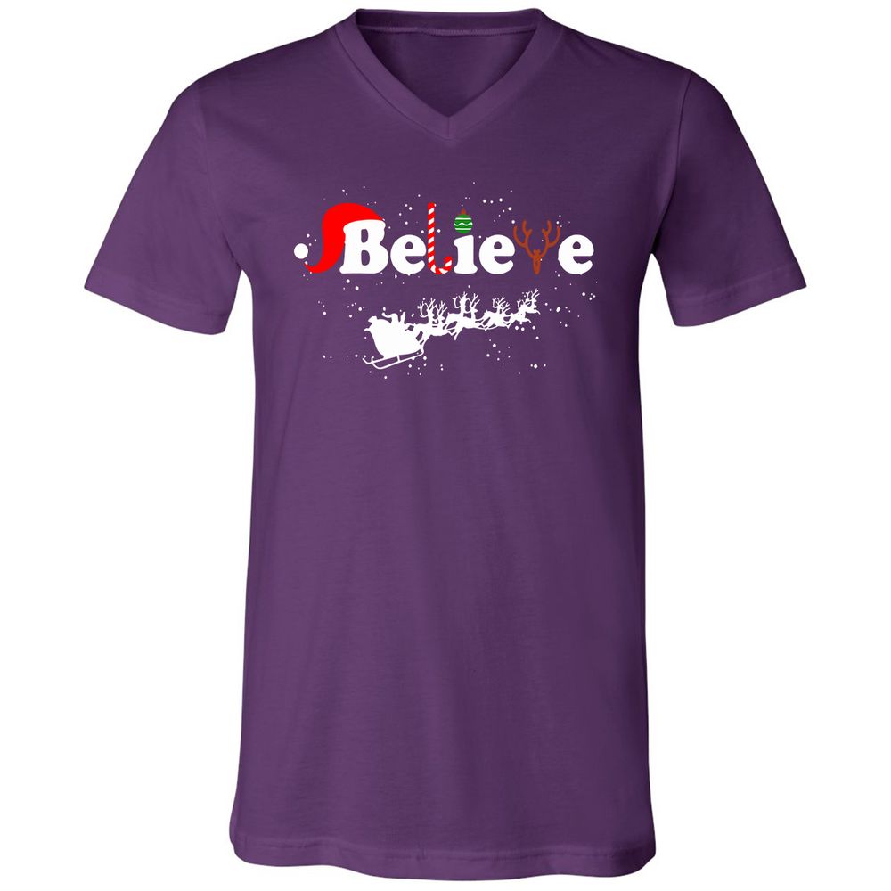 Unisex V-Neck T-Shirt - A1RGGHSU - Team Purple - 9