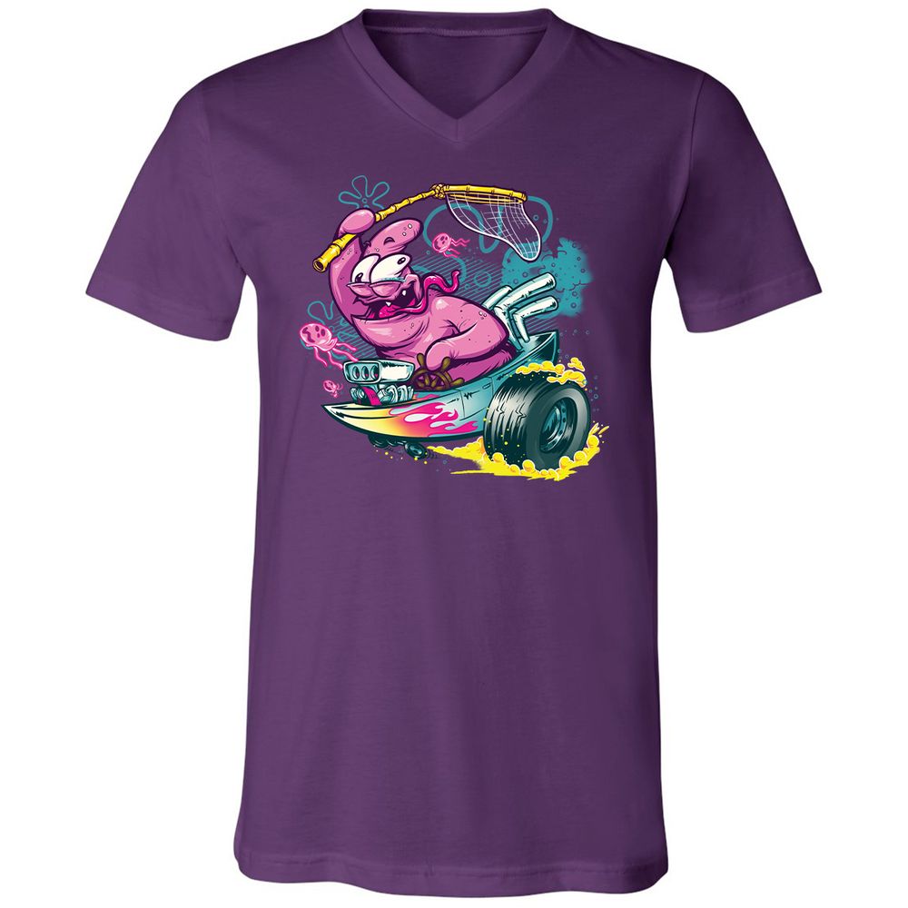 Unisex V-Neck T-Shirt - E4Q1GJP5 - Team Purple - 9