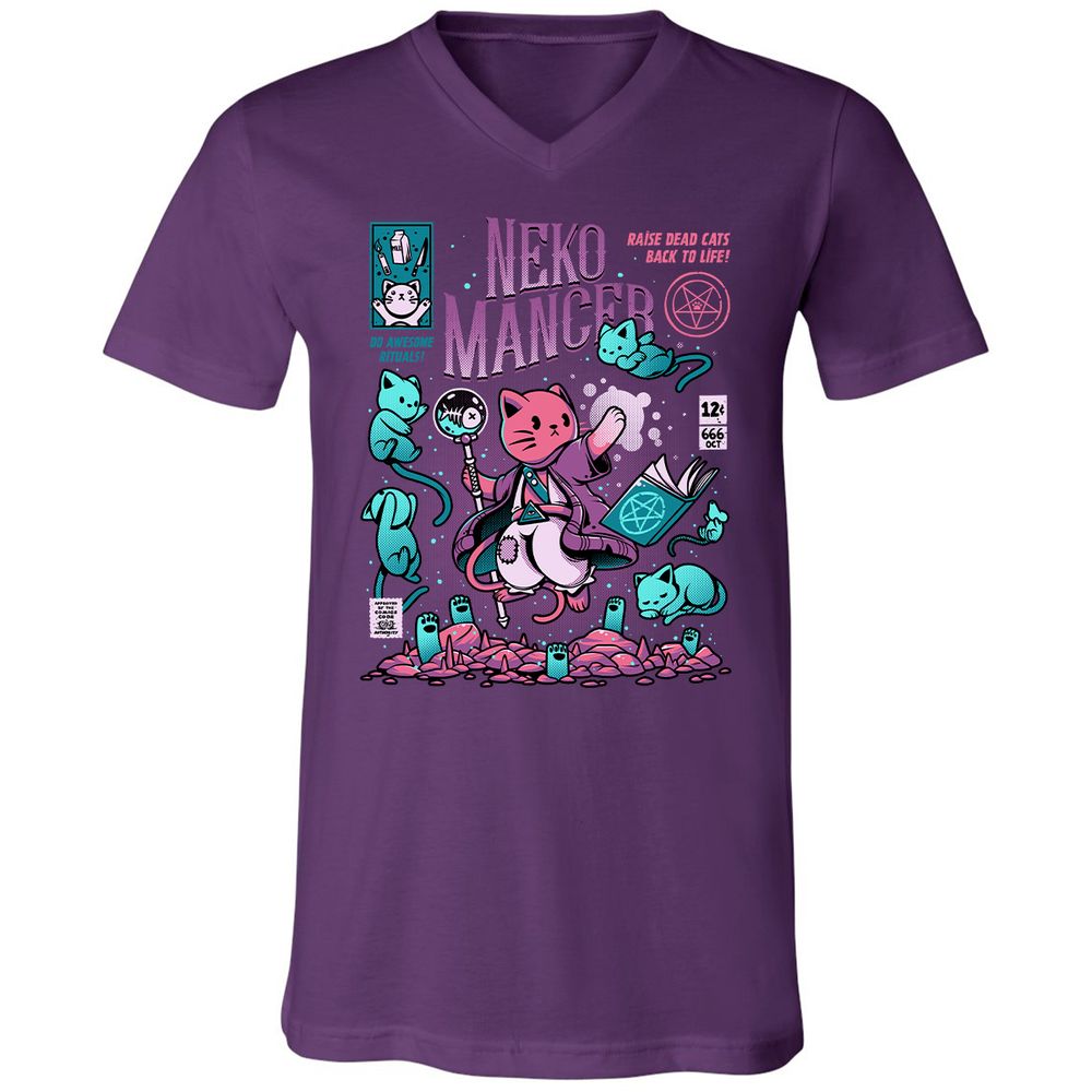 Unisex V-Neck T-Shirt - 1U1A5B9E - Team Purple - 9