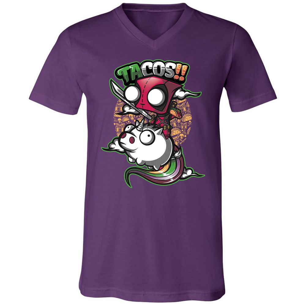 Unisex V-Neck T-Shirt - HBZCTNRH - Team Purple - 9