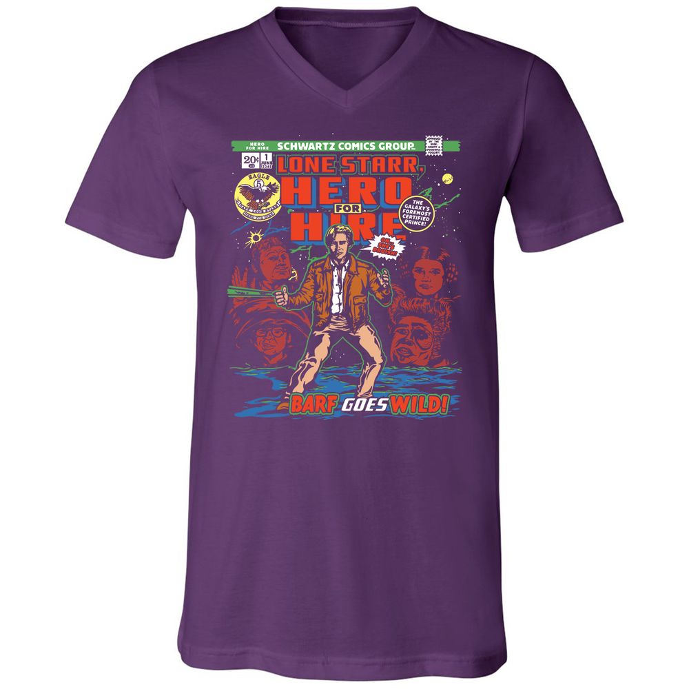 Unisex V-Neck T-Shirt - G9DLJXX4 - Team Purple - 9