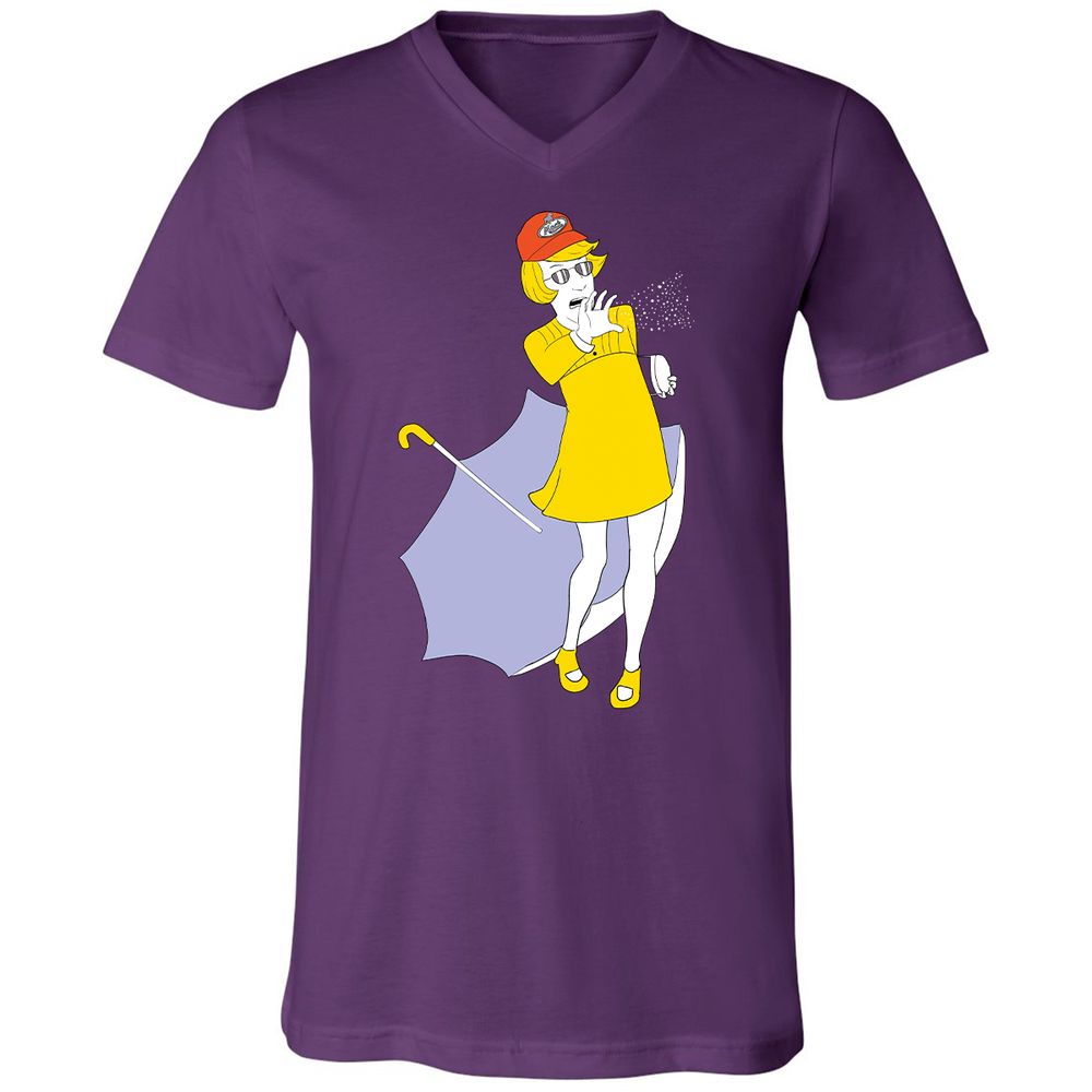 Unisex V-Neck T-Shirt - 5D4HQNTJ - Team Purple - 9