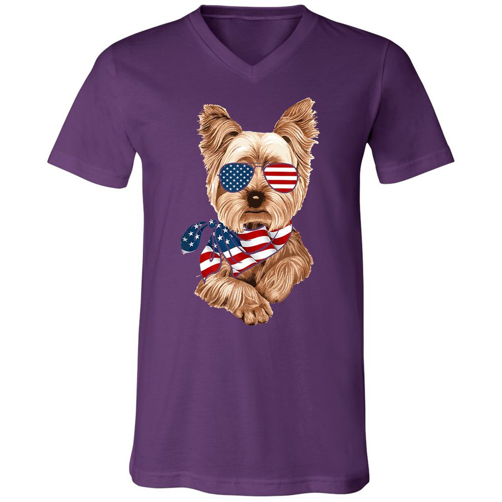 Unisex V-Neck T-Shirt - P48T3JDN - Team Purple - 9