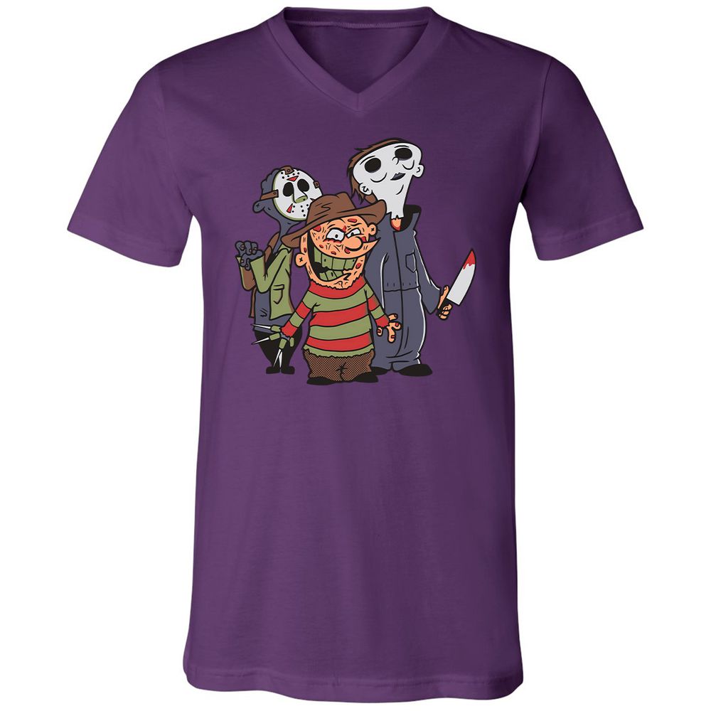 Unisex V-Neck T-Shirt - 66JE8PQM - Team Purple - 9