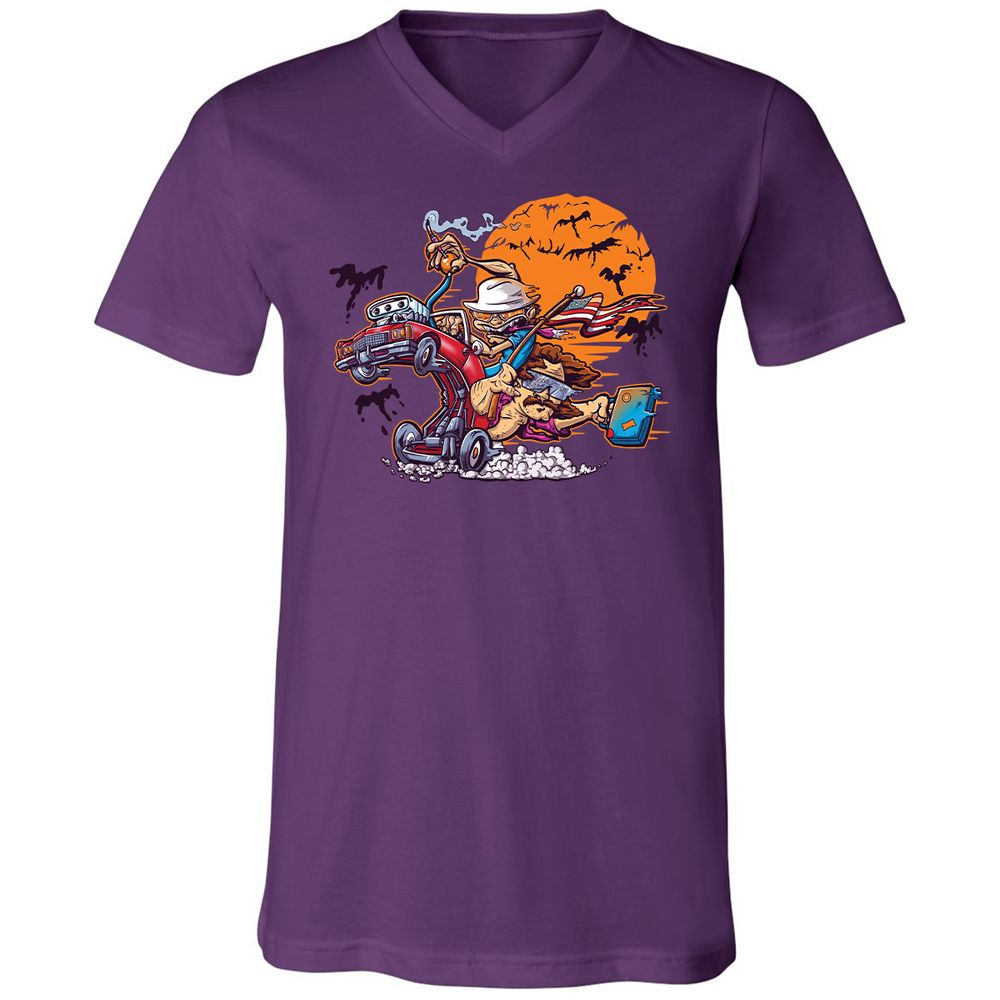 Unisex V-Neck T-Shirt - KZKCJ1RN - Team Purple - 9