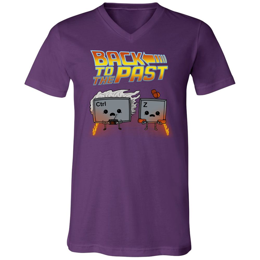 Unisex V-Neck T-Shirt - 8Y6F1LN1 - Team Purple - 9