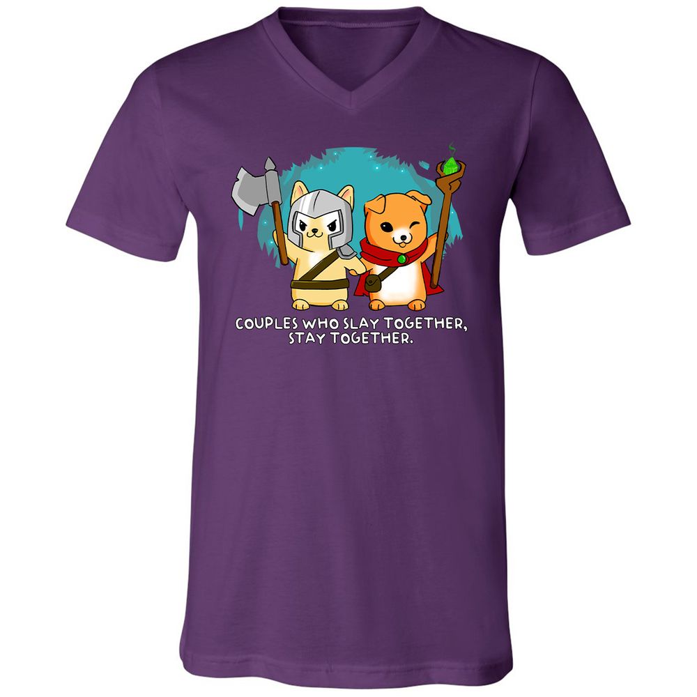 Unisex V-Neck T-Shirt - HP52UDY1 - Team Purple - 9