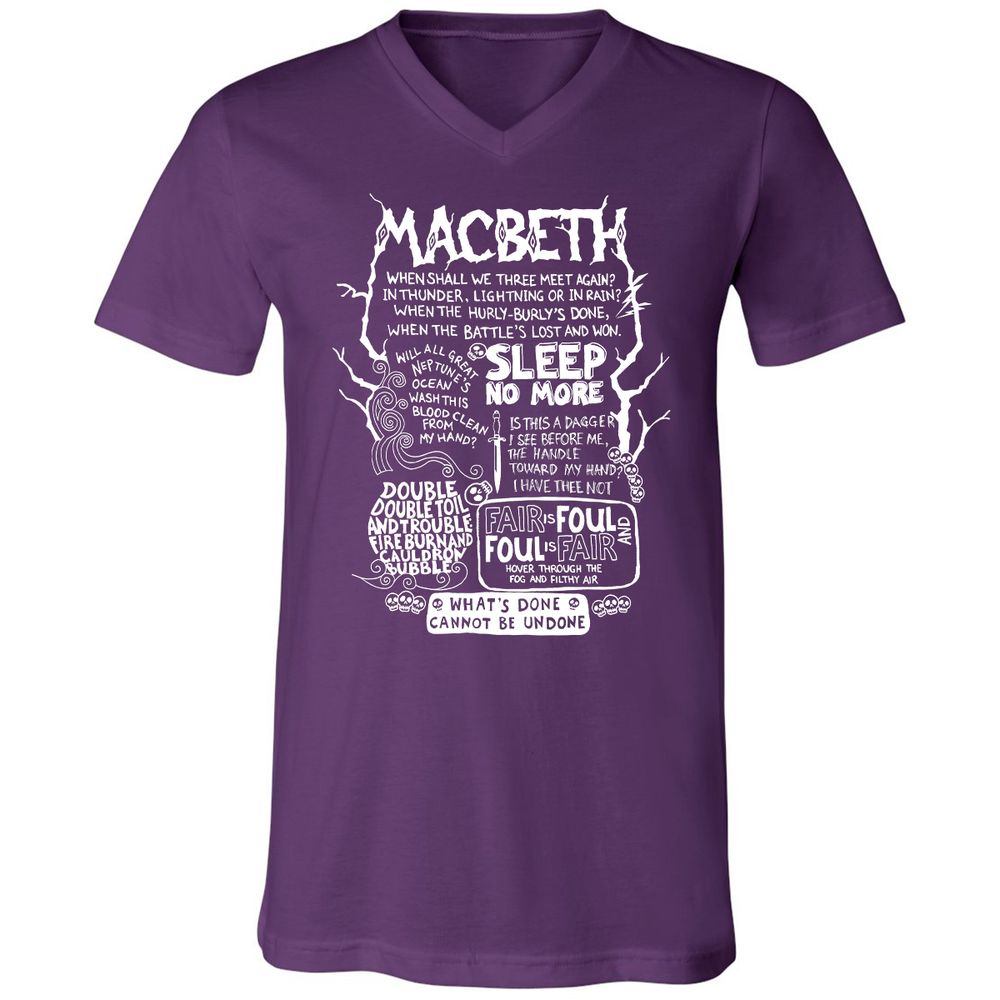 Unisex V-Neck T-Shirt - YE35DLUN - Team Purple - 9