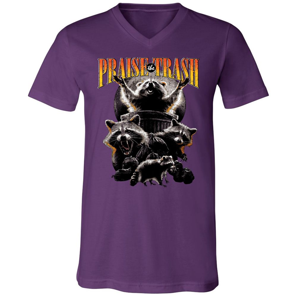 Unisex V-Neck T-Shirt - 14KXGNQQ - Team Purple - 9