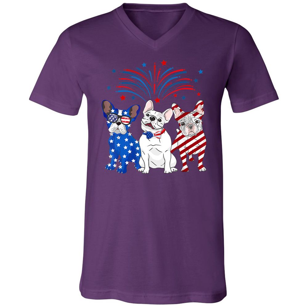 Unisex V-Neck T-Shirt - 35XKGDM8 - Team Purple - 9