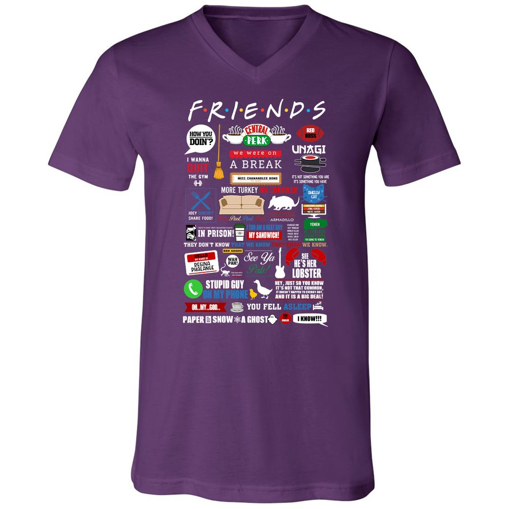 Unisex V-Neck T-Shirt - W4UKF8FB - Team Purple - 9