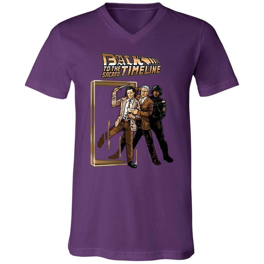 Unisex V-Neck T-Shirt - KJY83S2Q - Team Purple - 9