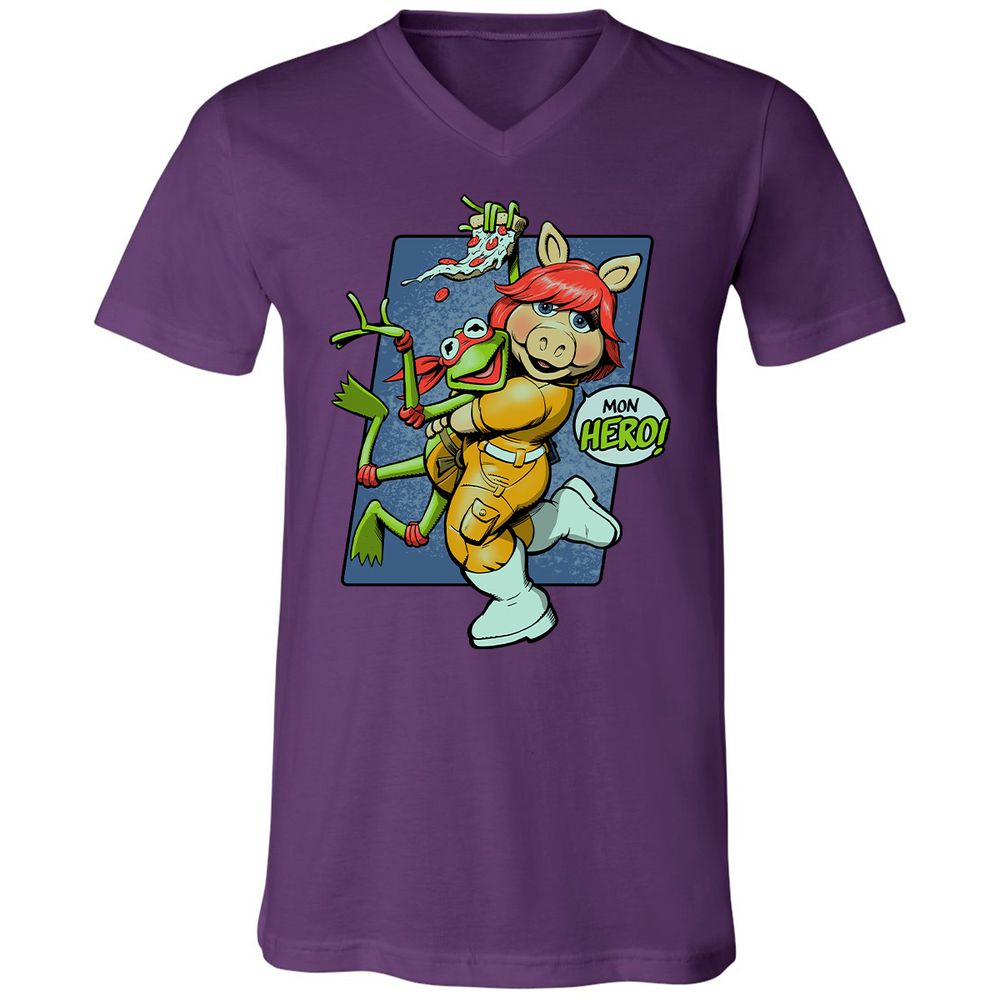 Unisex V-Neck T-Shirt - 2HK7NM37 - Team Purple - 9
