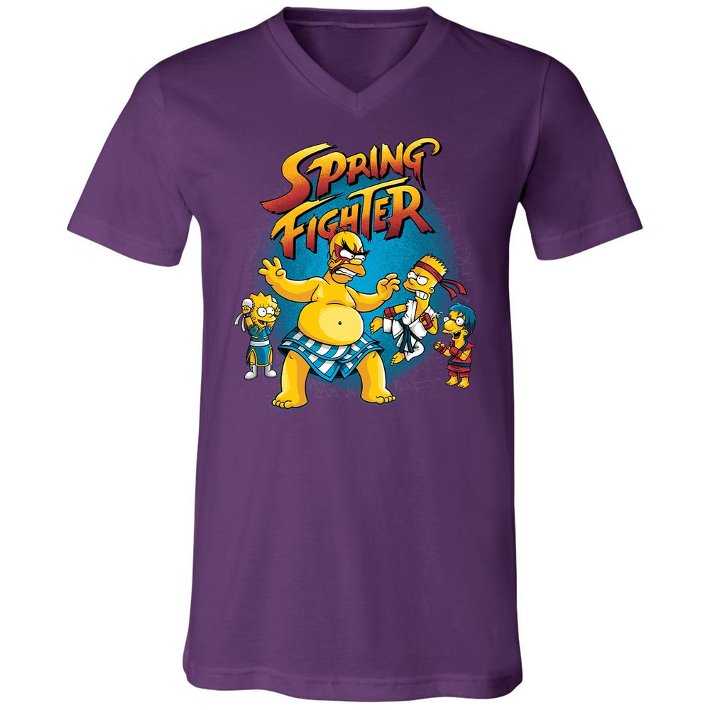 Unisex V-Neck T-Shirt - 7K9YBQ6Z - Team Purple - 9