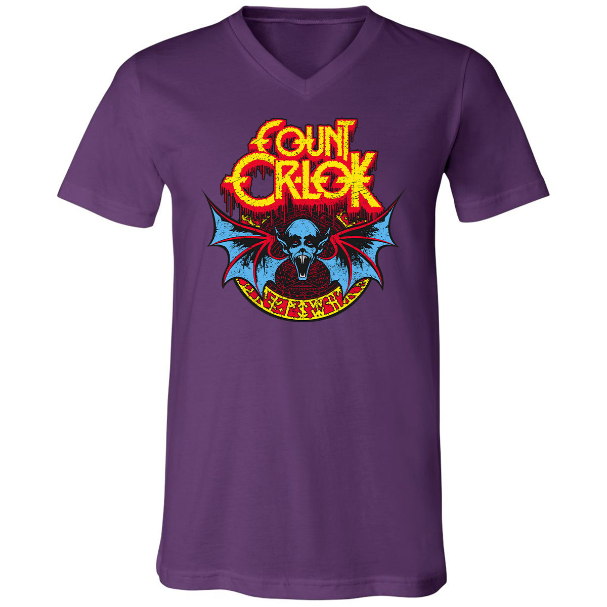Unisex V-Neck T-Shirt - YWQ2NFPK - Team Purple - 9