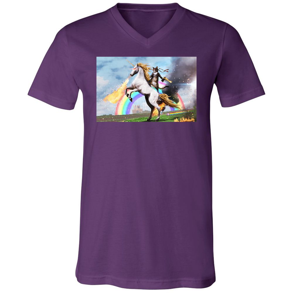Unisex V-Neck T-Shirt - 2BRTMCS6 - Team Purple - 9