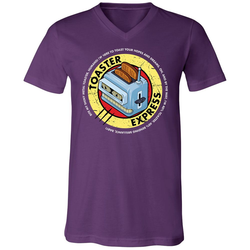 Unisex V-Neck T-Shirt - 9W6R79E7 - Team Purple - 9