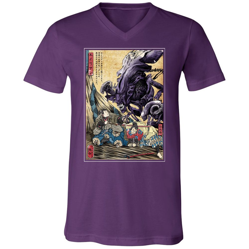 Unisex V-Neck T-Shirt - T66RFLWZ - Team Purple - 9
