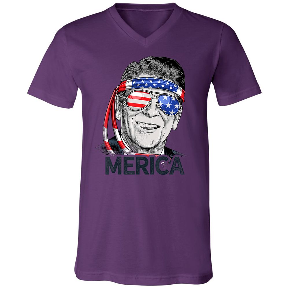 Unisex V-Neck T-Shirt - L1X8JY6Y - Team Purple - 9