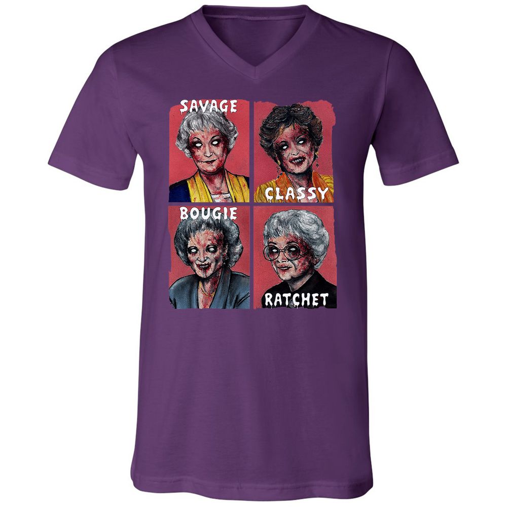 Unisex V-Neck T-Shirt - URHG9LDF - Team Purple - 9