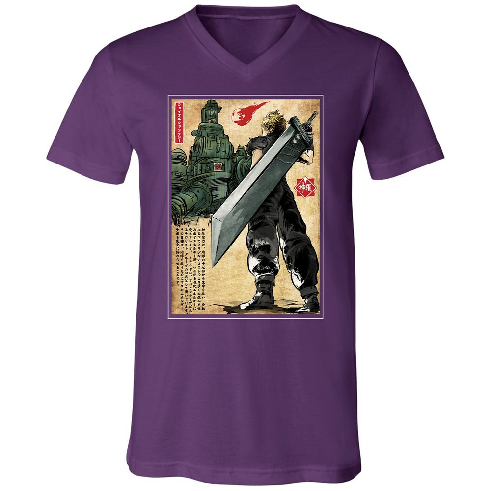 Unisex V-Neck T-Shirt - JKP136ZV - Team Purple - 9