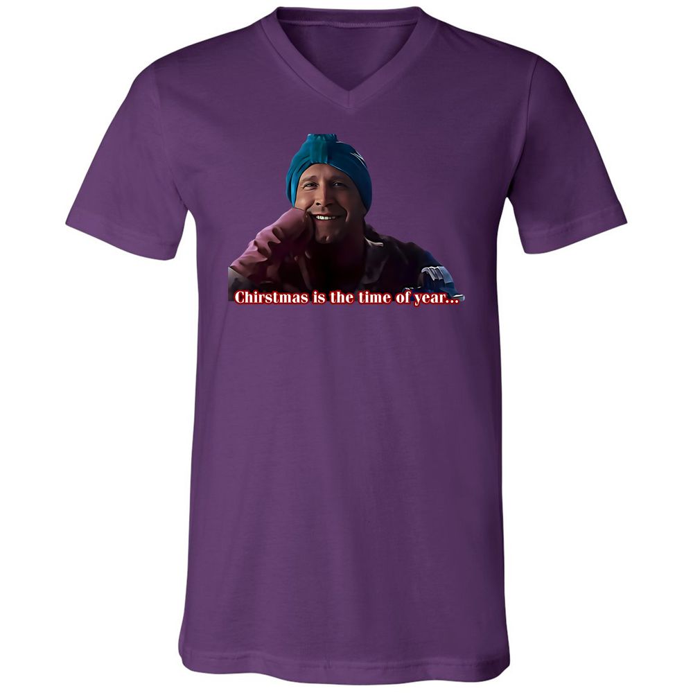Unisex V-Neck T-Shirt - 4ETYWL6K - Team Purple - 9