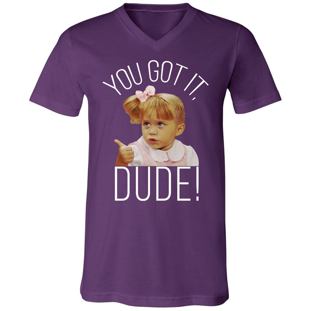 Unisex V-Neck T-Shirt - R96VH3GD - Team Purple - 9
