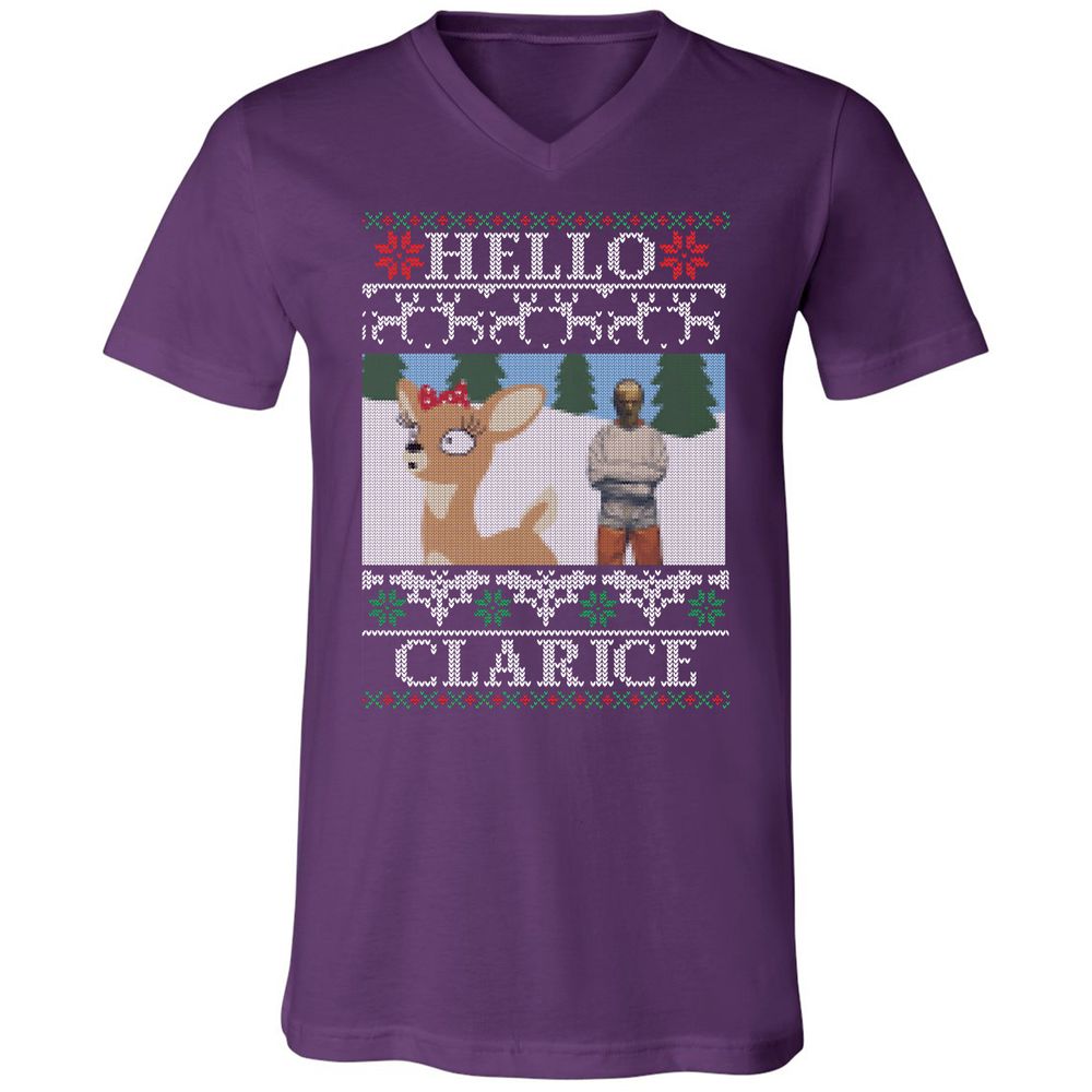 Unisex V-Neck T-Shirt - CLJSDPDF - Team Purple - 9