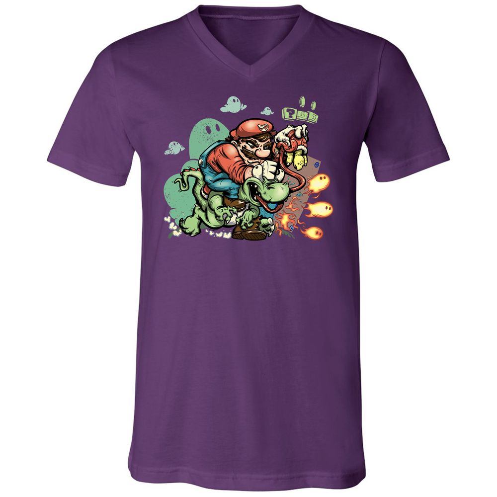 Unisex V-Neck T-Shirt - YWADZVZE - Team Purple - 9