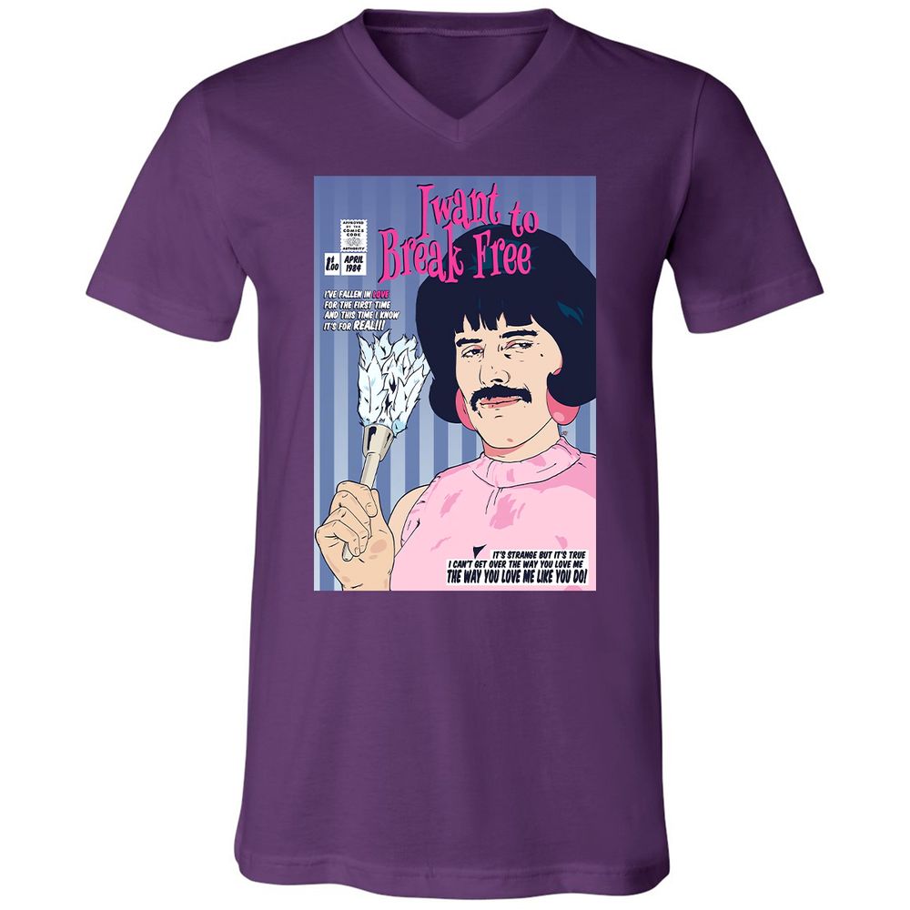 Unisex V-Neck T-Shirt - GGVQ9WXT - Team Purple - 9