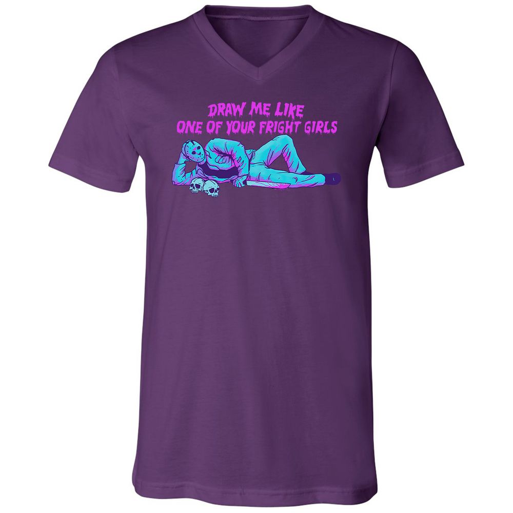 Unisex V-Neck T-Shirt - LEABE1LM - Team Purple - 9