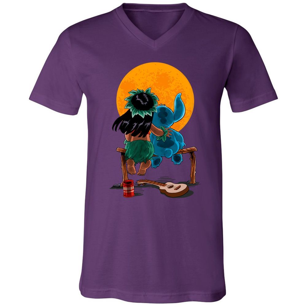 Unisex V-Neck T-Shirt - DC6H9N74 - Team Purple - 9