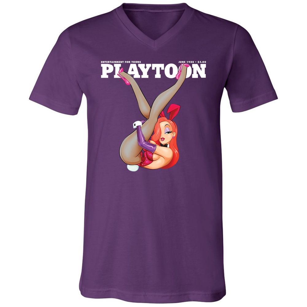 Unisex V-Neck T-Shirt - PJQSR4RB - Team Purple - 9