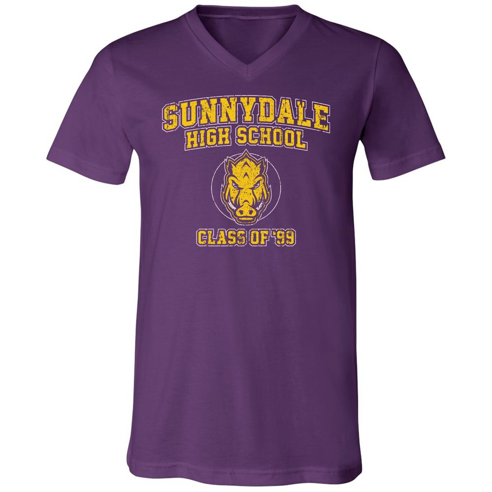 Unisex V-Neck T-Shirt - W42SJ5S4 - Team Purple - 9