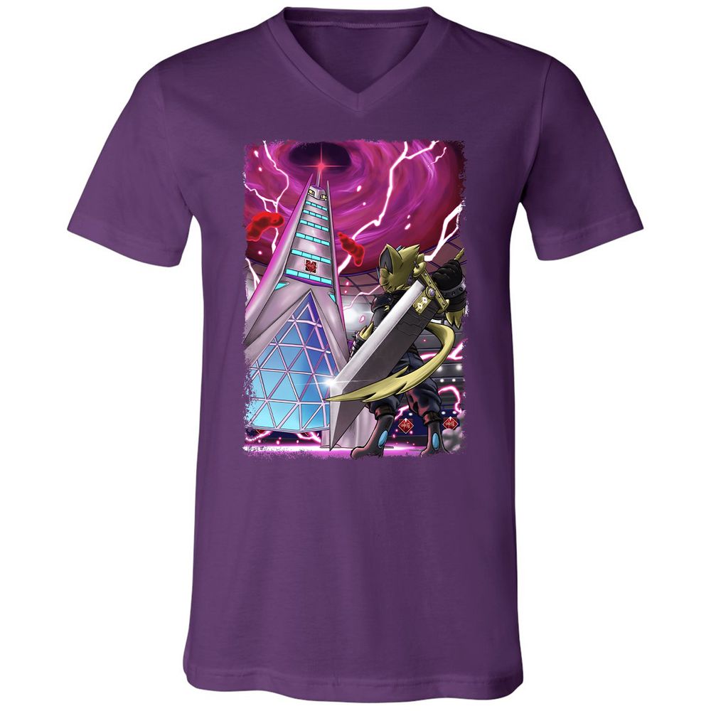 Unisex V-Neck T-Shirt - GHU5VJ1E - Team Purple - 9