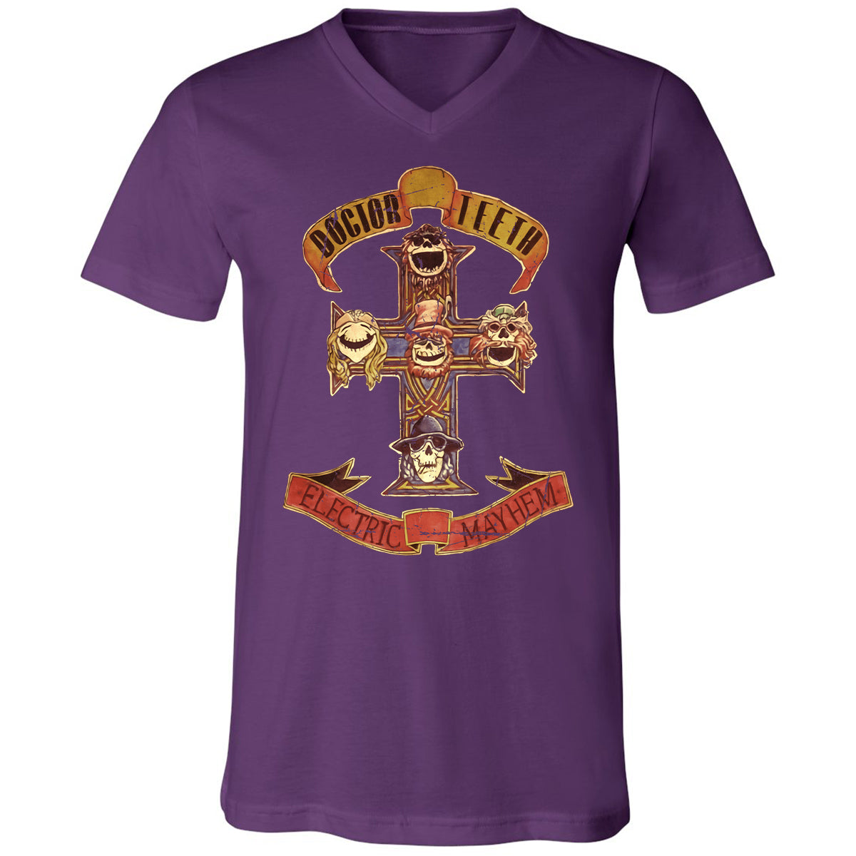 Unisex V-Neck T-Shirt - QXQW28ED - Team Purple - 9