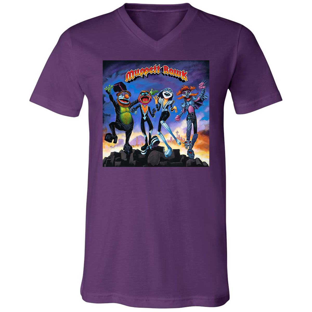 Unisex V-Neck T-Shirt - 69Q75Z5B - Team Purple - 9