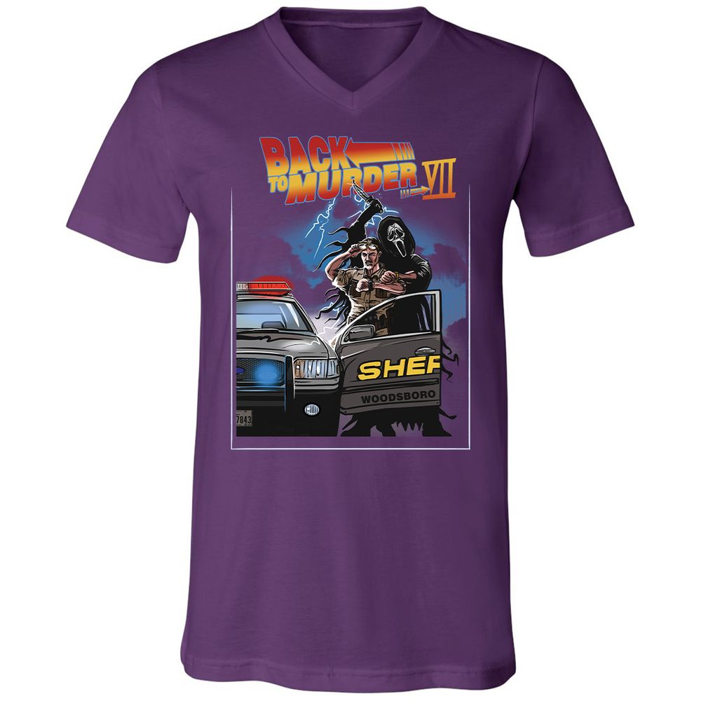 Unisex V-Neck T-Shirt - 7LE4TGQF - Team Purple - 9