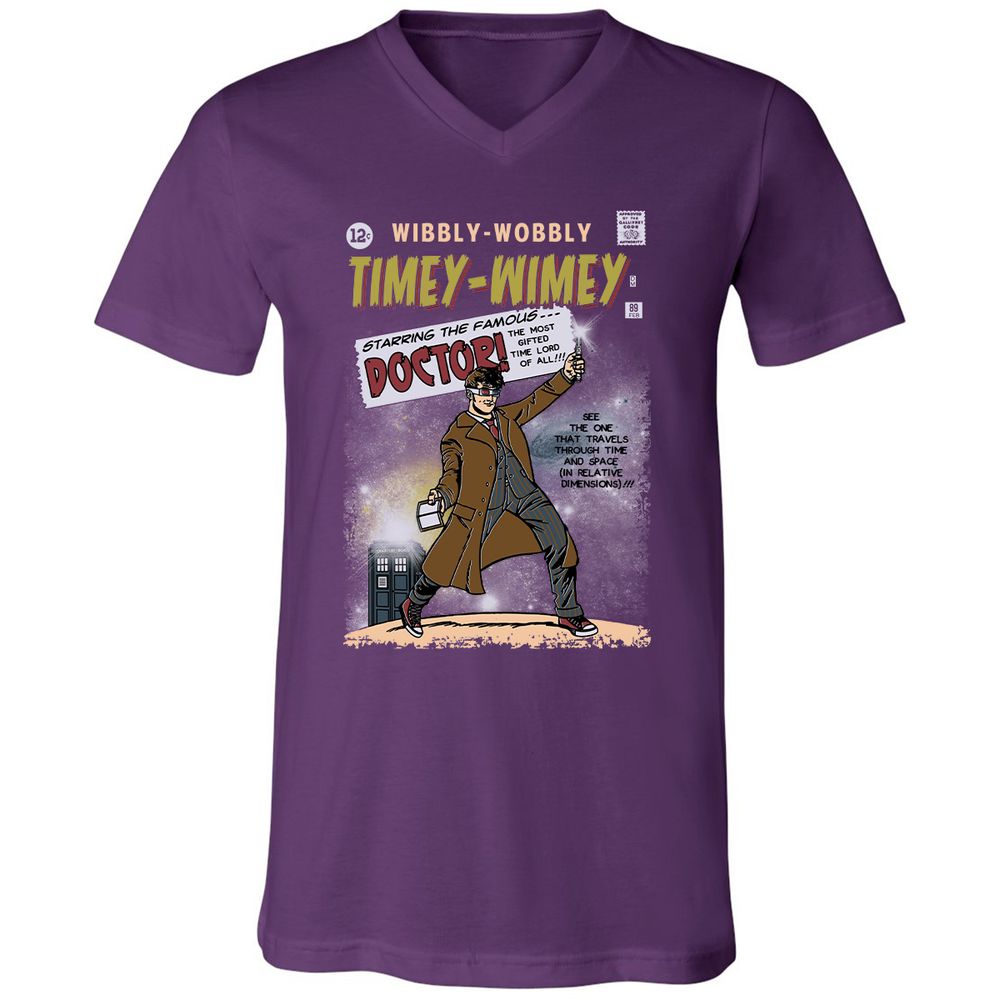 Unisex V-Neck T-Shirt - CHHZ8CYK - Team Purple - 9