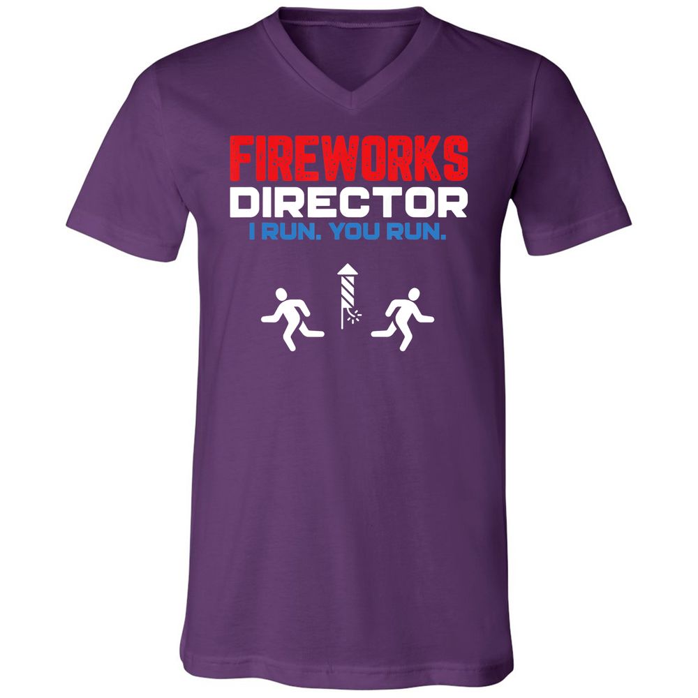 Unisex V-Neck T-Shirt - 4EYK2BYB - Team Purple - 9