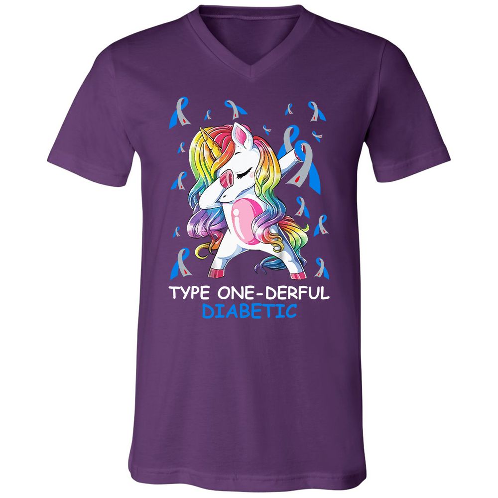 Unisex V-Neck T-Shirt - DN3RWF9Z - Team Purple - 9