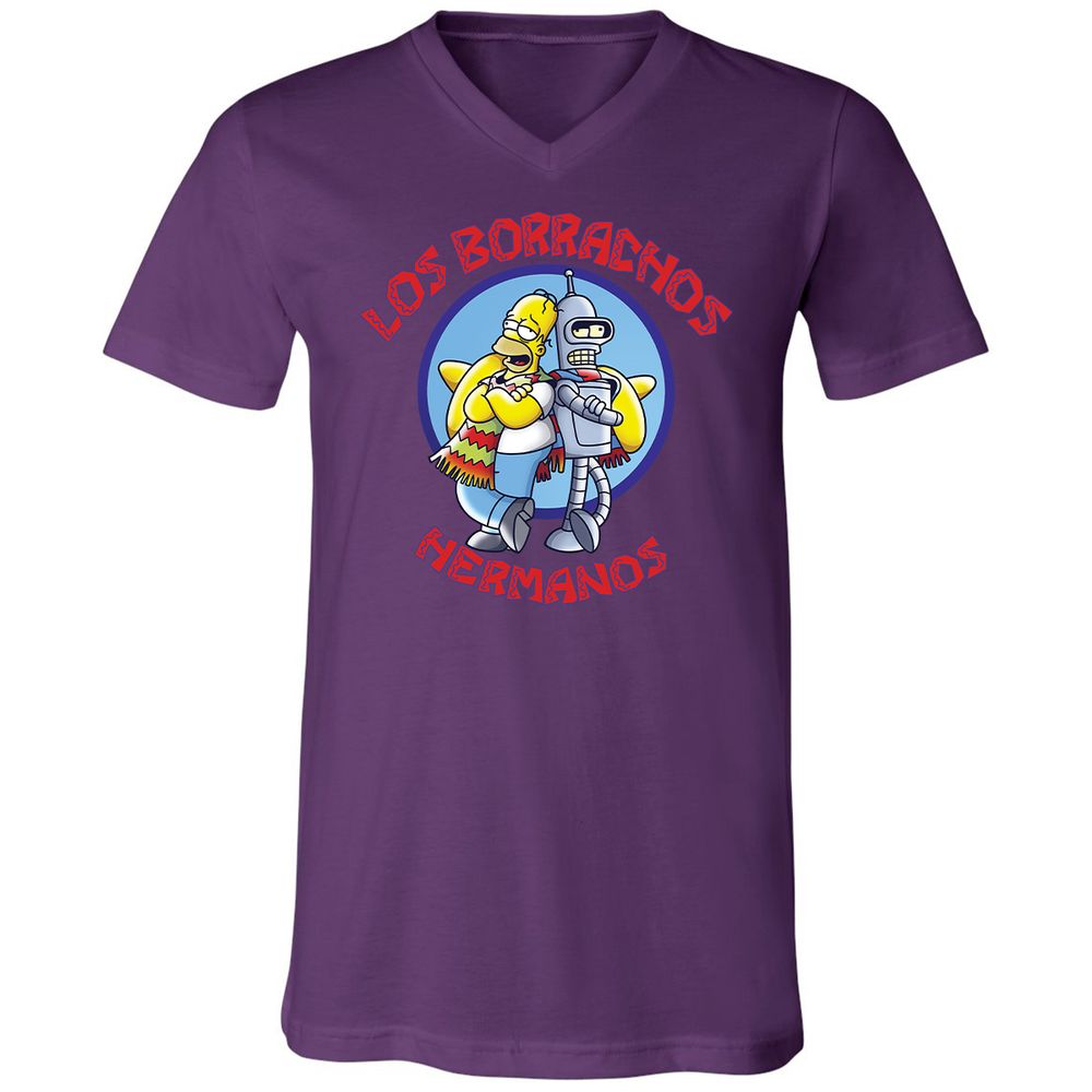 Unisex V-Neck T-Shirt - 3T54S7RJ - Team Purple - 9
