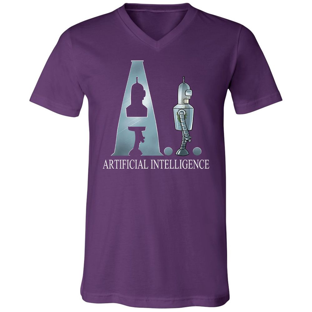 Unisex V-Neck T-Shirt - VZ78RP54 - Team Purple - 9