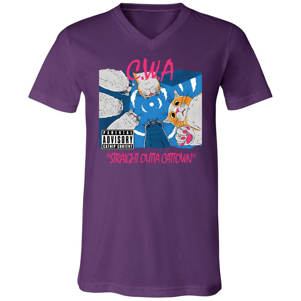 Unisex V-Neck T-Shirt - BUZ3KRRZ - Team Purple - 9