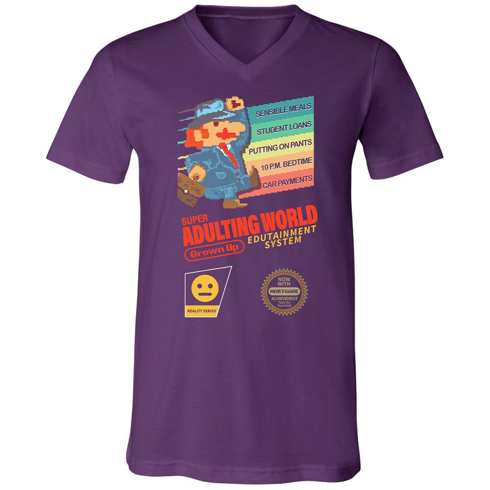 Unisex V-Neck T-Shirt - JHG95V9V - Team Purple - 9